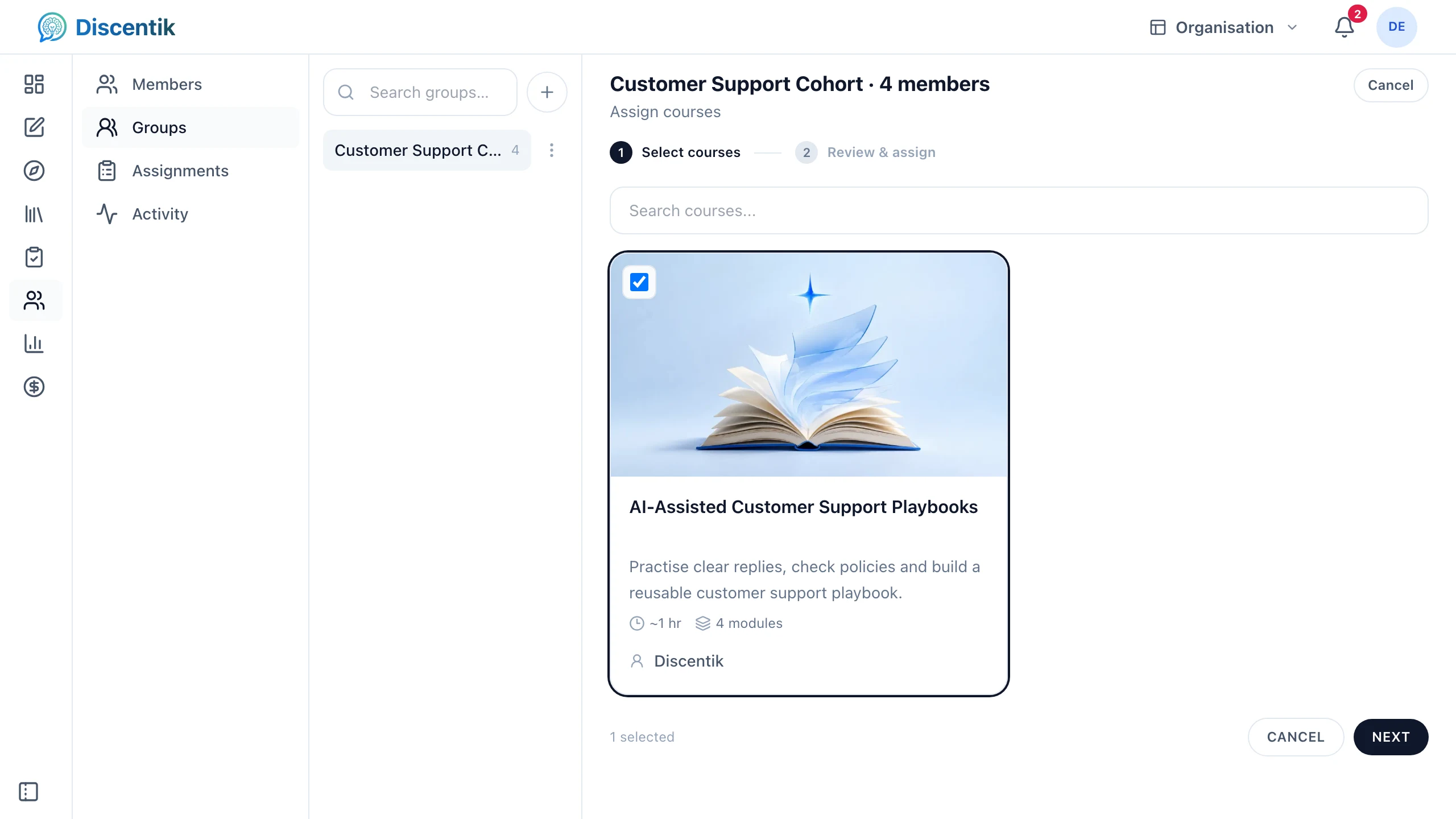 AI-Assisted Customer Support Playbooks selected for the support cohort.